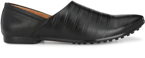 Mens Black Nagra Vertical Stitch Slip-On Shoes
