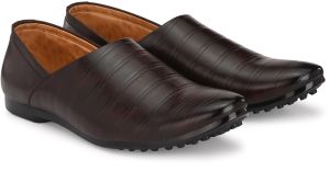 Mens Brown Nagra Sleek Stitch Slip-On Shoes