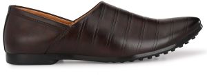 Mens Brown Nagra Sleek Stitch Slip-On Shoes