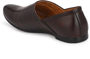 Mens Brown Nagra Sleek Stitch Slip-On Shoes