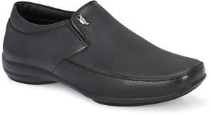 Mens Black Derby Sleek Slip-On Shoes