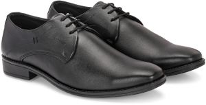 Mens Black Derby Premium Lace-Up Shoes