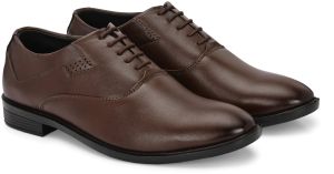 Mens Brown Brogue Sleek Lace-Up Shoes