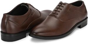 Mens Brown Brogue Sleek Lace-Up Shoes