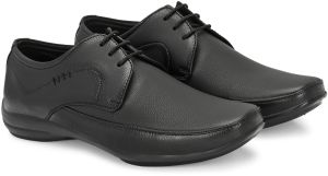 Mens Black Derby Classic Lace-Up Shoes
