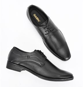 Mens Black Derby Premium Lace-Up Shoes