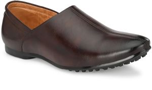Mens Brown Nagra Sleek Edge Slip-On Shoes