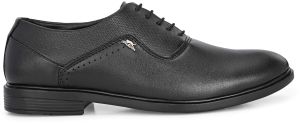Mens Black Derby Logo Lace-Up Shoes