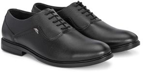 Mens Black Derby Logo Lace-Up Shoes