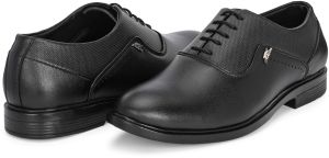 Mens Black Derby Logo Lace-Up Shoes