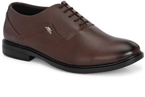 Mens Brown Derby Horsebit Lace-Up Shoes