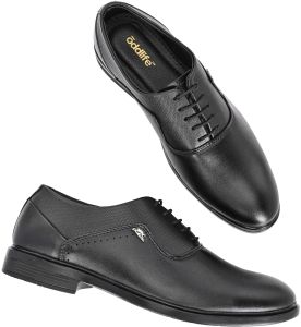 Mens Black Derby Logo Lace-Up Shoes