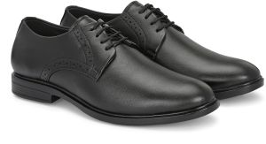 Mens Black Derby Formal Lace-Up Shoes