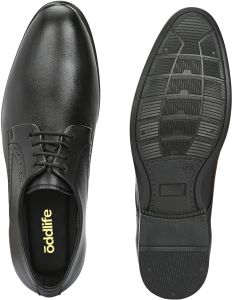 Mens Black Derby Formal Lace-Up Shoes