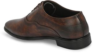 Mens Brown Brogue Distressed Lace-Up Shoes