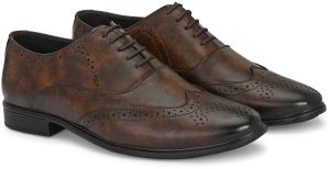 Mens Brown Brogue Classic Lace-Up Shoes