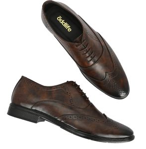 Mens Brown Brogue Classic Lace-Up Shoes