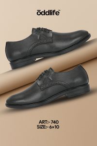 Mens Black Derby Formal Lace-Up Shoes