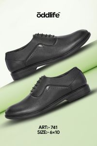 Mens Black Derby Logo Lace-Up Shoes
