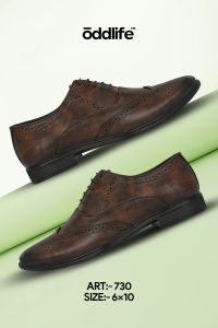 Mens Brown Brogue Classic Lace-Up Shoes