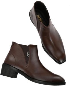 Mens Brown Chelsea Hybrid Lace-Up Boots