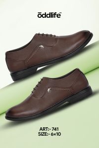Mens Brown Derby Horsebit Lace-Up Shoes