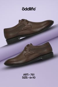 Mens Brown Derby Tailored Lace-Up Shoes