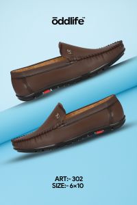 Mens Brown Loafer Logo Slip-On Shoes