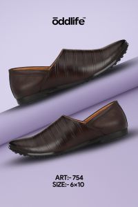 Mens Brown Nagra Sleek Stitch Slip-On Shoes