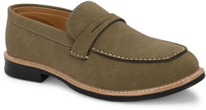 Mens Olive Loafer Earth-Tone Penny Strap Shoes