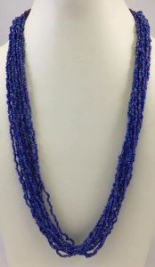 Dark Blue Beaded Necklace