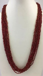 NK 10999 Maroon Beaded Necklace