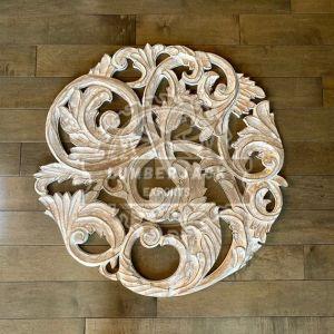 Decorative Resin Distressed White Leaf Scroll Accent Wall Panel