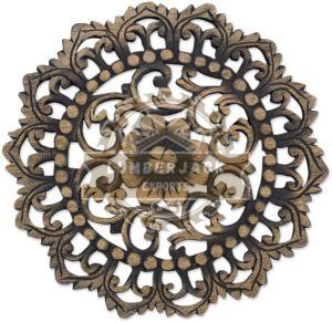 Decorative Sheesham Leaf Motif Accent Wall Panel