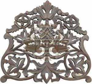 Decorative Sheesham Swirl Leaf Carved Accent Wall Panel