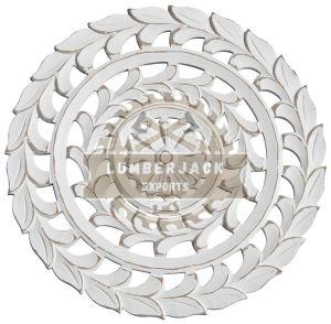 Decorative White Floral Orbit Wooden Wall Panel