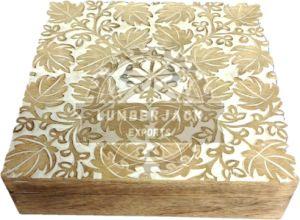 Decorative Wood Floral Carved Keepsake Box