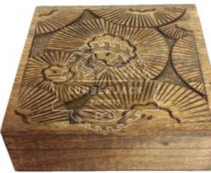 Decorative Wood Floral Lid Keepsake Box