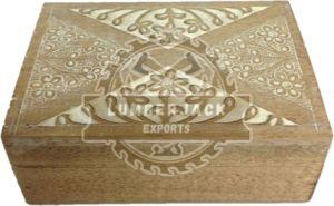 Decorative Wood Leaf Panel Keepsake Box