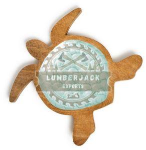 Decorative Wood Resin Coastal Accent Sea Turtle