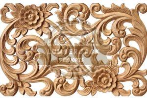 Decorative Wood Teak Wall Accent Floral Panel