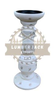Distressed White Farmhouse Candle Pillar