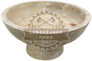 Elevated Grain Mango Wood Pedestal Bowl