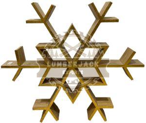 Geometric Wood Snowflake Shelf