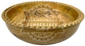 Mango Wood Beaded Rim Display Bowl