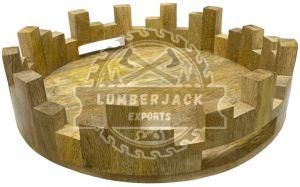 Round Wooden Serveware Decorative Tray