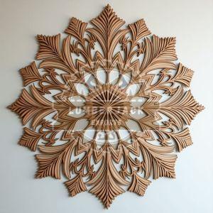 Vintage MDF Petal Crest Mandala Wall Panel