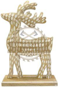Wooden Decorware Christmas Antler Deer Sculpture