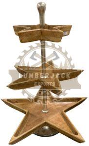 Wooden Three Tier Star Tray