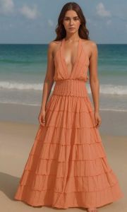 Ladies Boho Backless Dress